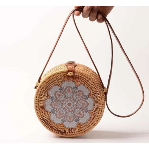 Rattan crossbody bag